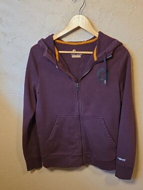 Carhartt Force Zip Hoodie Womens Small Plum Burgundy Fitted Sweatshirt